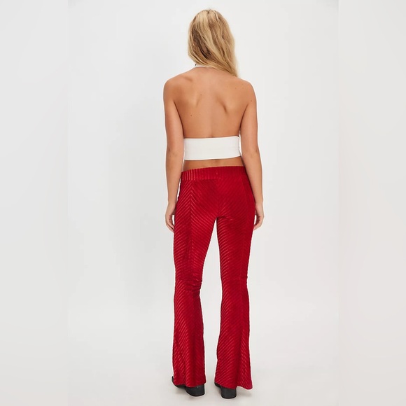 ❣️ FREE PEOPLE PENNY PULL ON VELVET PANT SALSA❣️ - Picture 3 of 15
